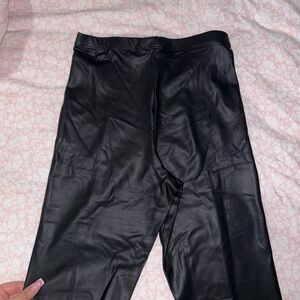 Black Faux Leather flared Leggings